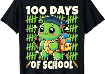 100th T shirt For Kids 100 Days Of School Turtle Boys Girls T-Shirt