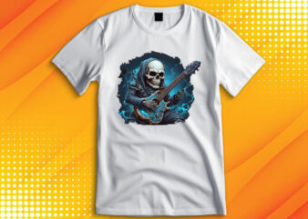 Ghost Skull Playing Guitar