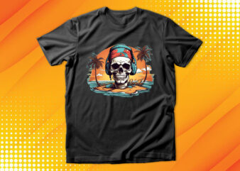 Skull Island t shirt template vector