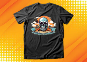 Skull Island t shirt template vector