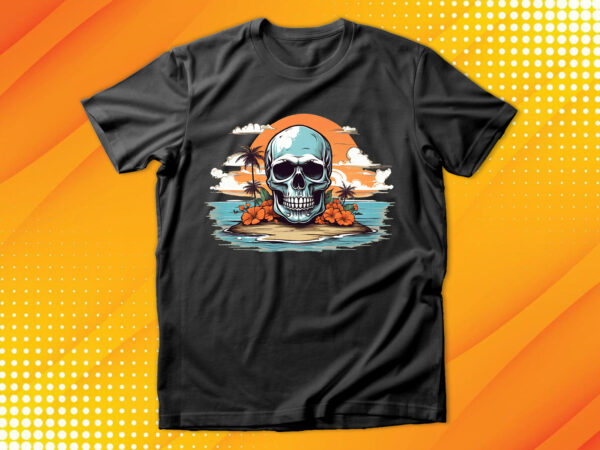 Skull island t shirt template vector
