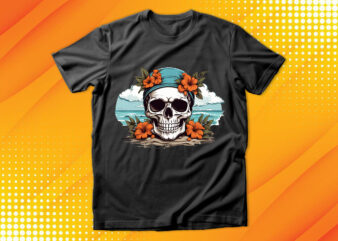 Skull Island t shirt template vector