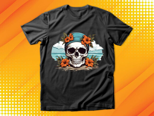 Skull island t shirt template vector