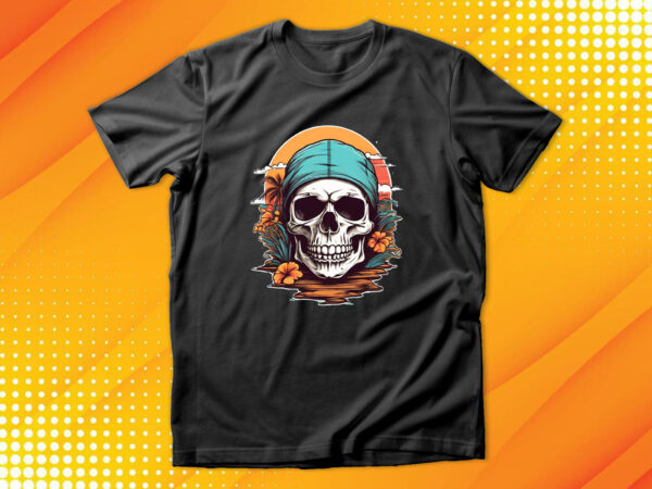 Skull island t shirt template vector