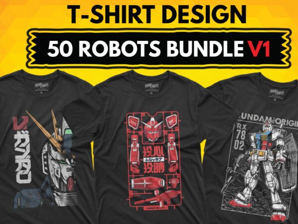 50 robot tshirt bundle | svg | png | eps