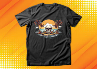 Skull Island t shirt template vector