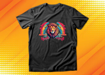 Lion t shirt vector graphic