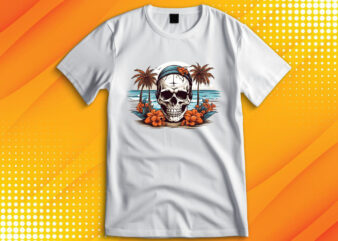 Skull Island t shirt template vector