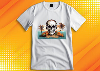 Skull Island t shirt template vector
