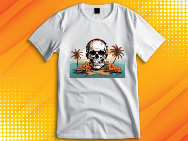 Skull island t shirt template vector