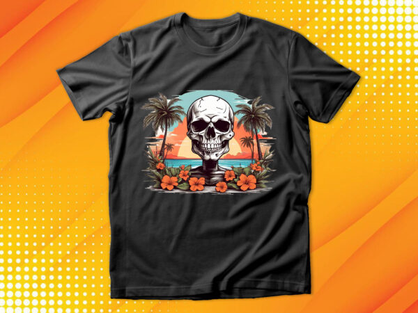 Skull island t shirt template vector