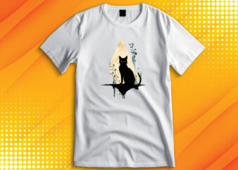 Black Cat t shirt template