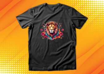 Lion t shirt vector graphic