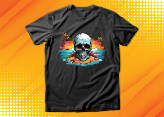 Skull Island t shirt template vector