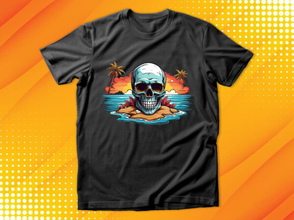 Skull island t shirt template vector