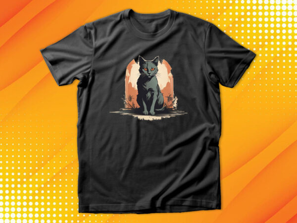 Black cat t shirt template