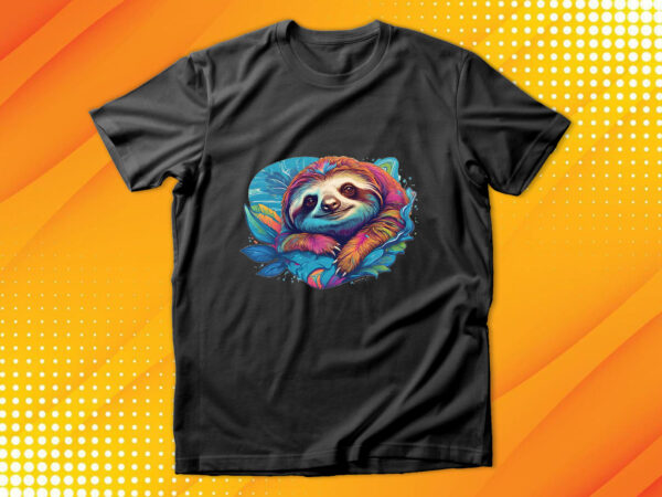 Sloth t shirt template vector