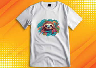 Sloth t shirt template vector