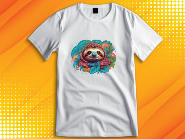 Sloth t shirt template vector