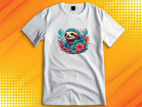 Sloth t shirt template vector