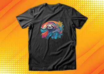 Sloth t shirt template vector