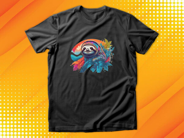 Sloth t shirt template vector