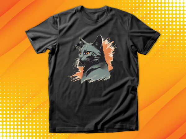 Black cat t shirt template