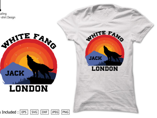 White fang jack london t shirt design for sale