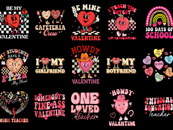 15 groovy valentine shirt designs bundle p2, groovy valentine t-shirt, groovy valentine png file, groovy valentine digital file, groovy vale