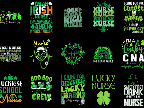 15 nurse st. patrick’s day shirt designs bundle p2, nurse st. patrick’s day t-shirt, nurse st. patrick’s day png file, nurse st. patrick’s d