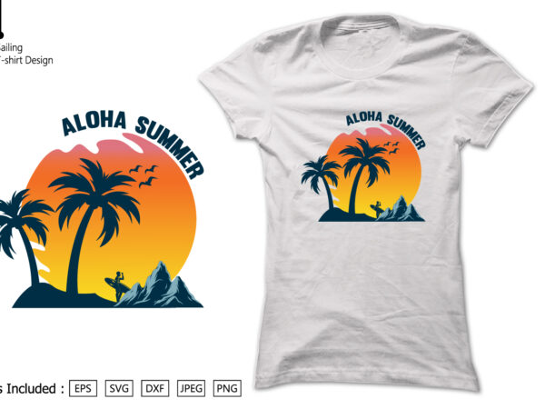 Aloha summer t shirt vector