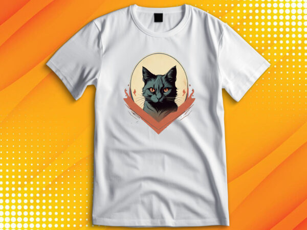 Black cat t shirt template