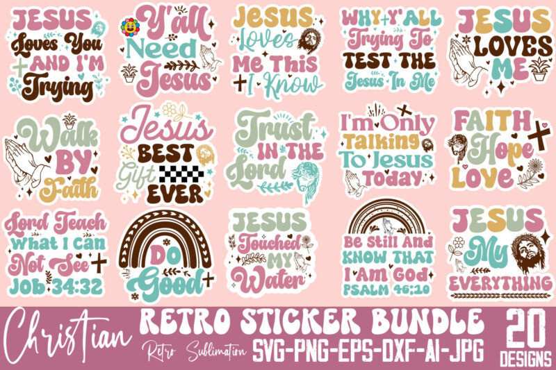 Jesus Christian Stickers Pack, Inspirational Faith Stickers Decals with Bible Verse Motivational Religious Stickers for Water Bottles, Laptop