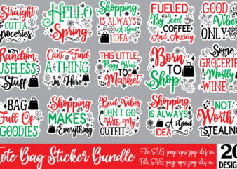 Tote Bag Sticker Bundle,20 Designs,Tote Bag Quotes svg, Shopping svg, Funny Quotes svg, Sarcastic svg, Mom Quotes svg, Motherhood svg, Momli