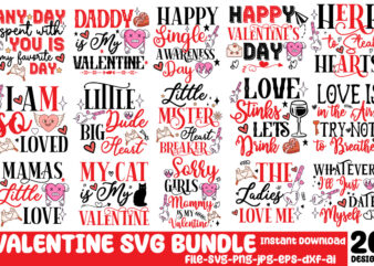 Valentine’s day t-shirt design bundle, happy valentine’s day t-shirt design, valentine svg bundle, valentine’s day sublimation png, love