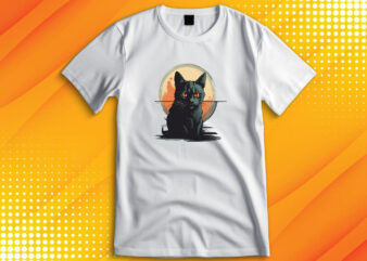 Black Cat t shirt template