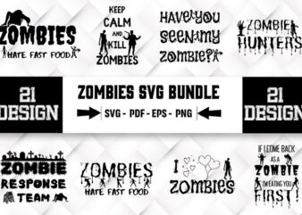 Zombies 21 SVG Bundle t shirt graphic design