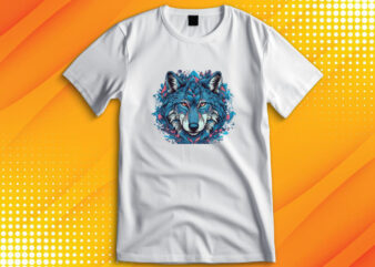 Blue Wolf t shirt template