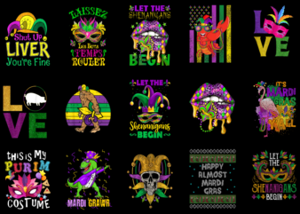 15 Mardi Gras Shirt Designs Bundle P27, Mardi Gras T-shirt, Mardi Gras png file, Mardi Gras digital file, Mardi Gras gift, Mardi Gras downlo