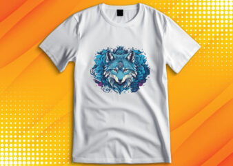 Blue Wolf t shirt template