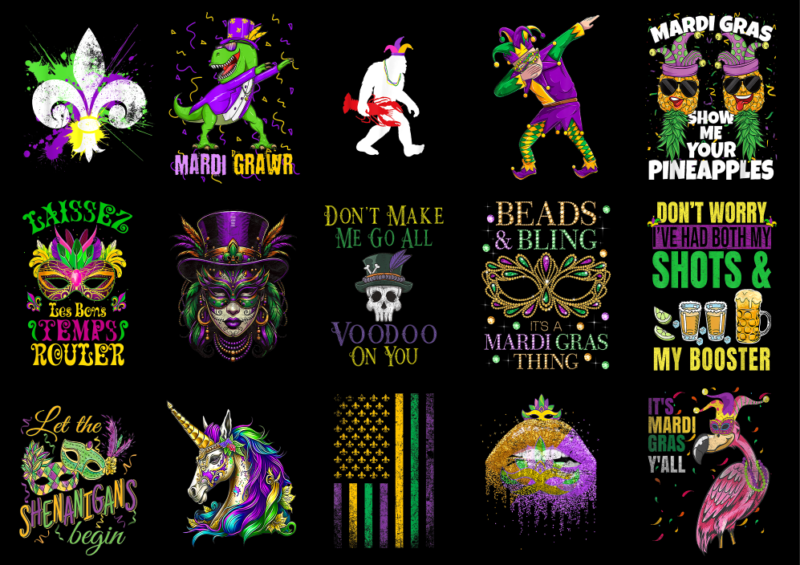 15 Mardi Gras Shirt Designs Bundle P28, Mardi Gras T-shirt, Mardi Gras png file, Mardi Gras digital file, Mardi Gras gift, Mardi Gras downlo