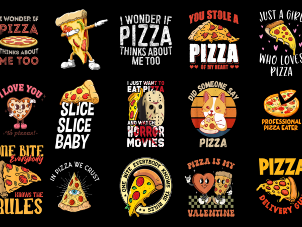 15 pizza shirt designs bundle p3, pizza t-shirt, pizza png file, pizza digital file, pizza gift, pizza download, pizza design