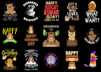 15 Happy Groundhog Day Shirt Designs Bundle P3, Happy Groundhog Day T-shirt, Happy Groundhog Day png file, Happy Groundhog Day digital file,