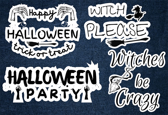 Halloween 21 Sticker Design Bundle