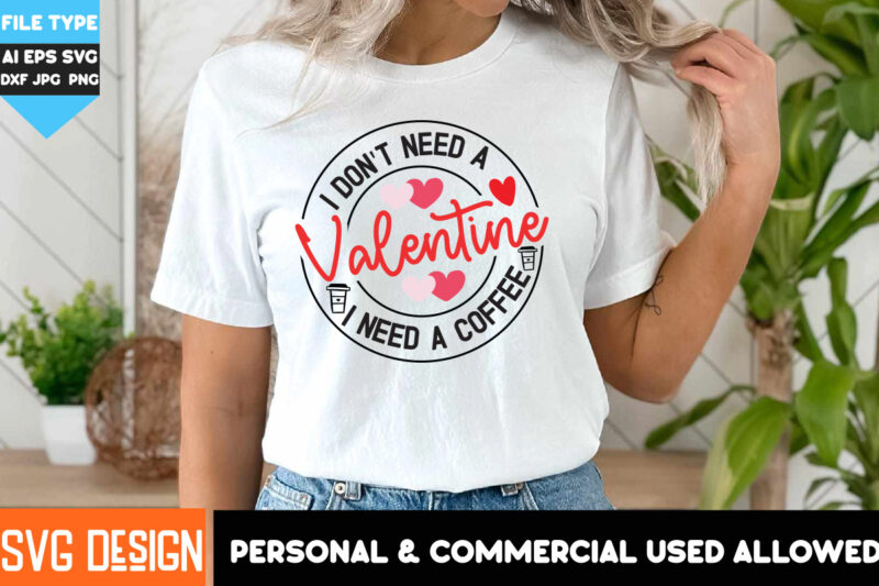 Valentine’s Day T-Shirt Design Bundle, Happy Valentine’s Day T-Shirt Design, Valentine SVG Bundle,Valentine’s Day Sublimation PNG,Valentine