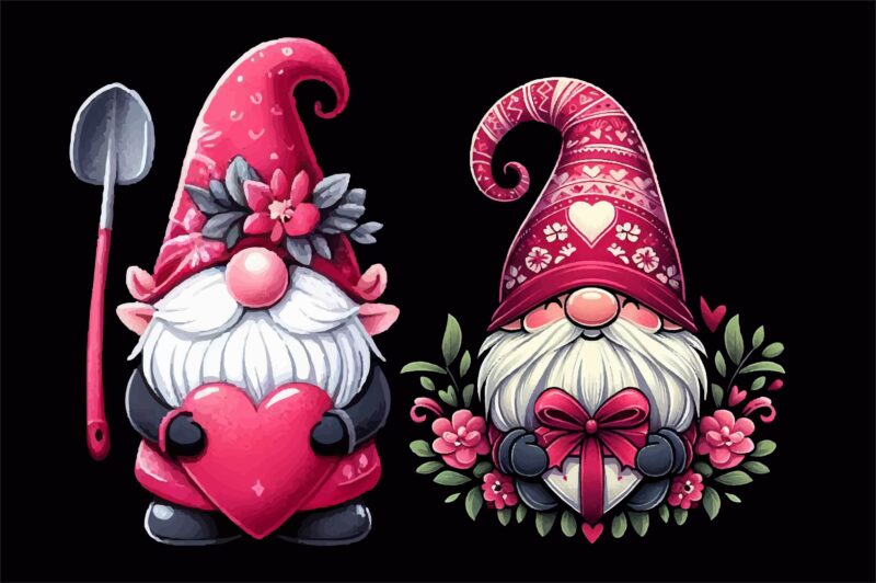 Valentines Gnomes PNG Sublimation