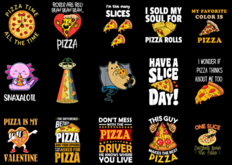15 Pizza Shirt Designs Bundle P4, Pizza T-shirt, Pizza png file, Pizza digital file, Pizza gift, Pizza download, Pizza design