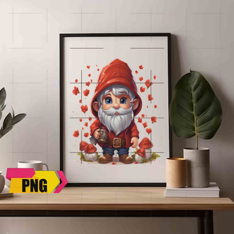 Valentine Gnomies Bundle Love With Heart Ballon Chibi Gnome 15 PNG 300 DPI AI