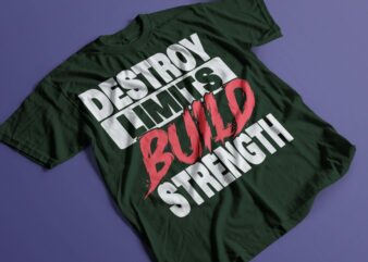 DESTROY LIMITS BUILD STRENGHT gym motivation design