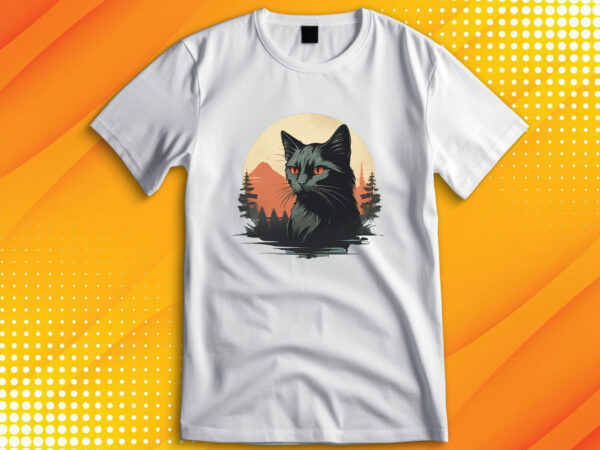 Black cat t shirt template